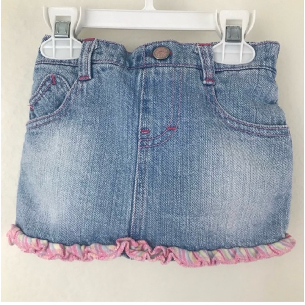 Girl’s Levi's Blue and Pink Denim Skirt with Ruffle Trim Size 12 Months